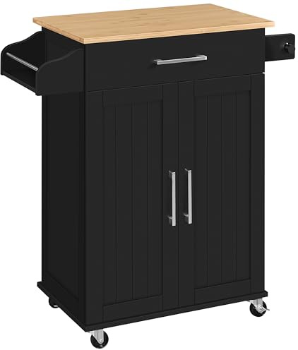 Yaheetech Carro de Cocina con Ruedas Carrito de Servicio 60x40x88,5cm Negro