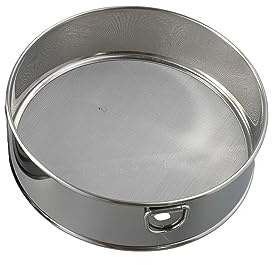 Flour Sifter, Stainless Steel Fine Mesh Strainers Flour Sieve, 60 Mesh Round Sifter Cocoa Powder Cake Powder for Baking Cake Bread