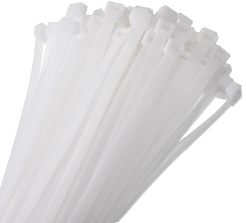 sourcing map 200pcs 200mm/8 53 Lbs Cable Zip Ties Self-Locking Small Nylon Cable Tie Wraps 8mm for Cord Management, White