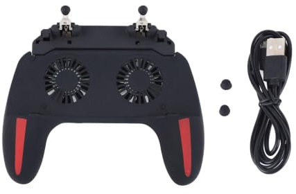 Beufee Mobile Game Controller with Cooling Fan, Phone Gaming Grip Gamepad Quiet Operation Gaming Grip Joystick Gamepad Phone Game Controller(black)