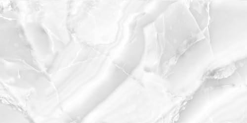 1 Paket (1,44 m²) Feinsteinzeug Fliesen ONYX SILVER (60 × 120 cm), poliert Wandfliese Marmoroptik Steinoptik grau gri grey