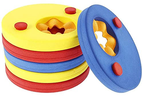 Plaque Flottante de Bras pour Enfants, Disques Flottants de Bras 6 Pièces Disques Flottants en Mousse EVA Disques D'aide au Flotteur de Natation pour Enfants (Météore Arc-en-Ciel)
