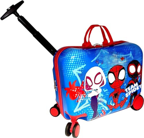 Fast Forward Ride-On 45,7 cm Koffer für Kinder/Abschleppen Kleinkind Handgepäck mit Rollen, Mehrfarbig, Large, Spidey and Friends