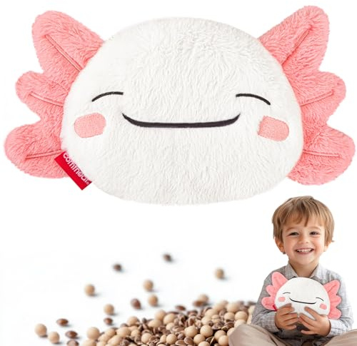 comfheat Axolotl Mikrowellen Wärmekissen mit waschbarer Hülle | Aromatisches Fülltier mit natürlicher Feuchtwärme, mildert Muskelkrämpfe und körperliche Beschwerden