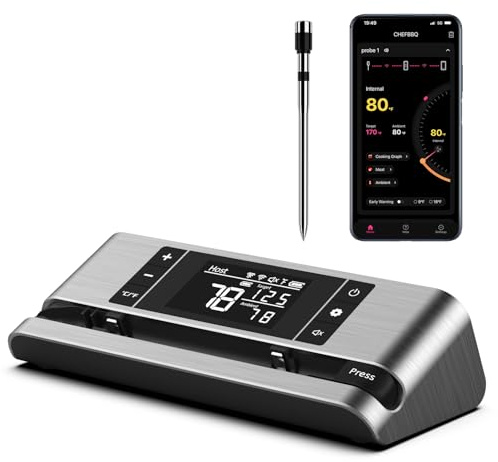 Wireless Smart Meat Thermometer with Dual-Sensor Probe, 500FT Remote Monitoring, Dedicated App, Real-Time Ambient and Food Temperature Tracking for Precise Cooking Control