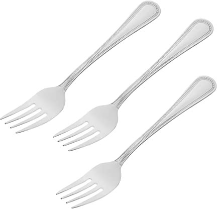 Dessert Forks Set 3pcs Stainless Steel Lightweight Portable Silver