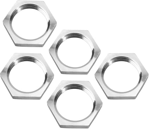 5Pcs/Set M22 x 1.5mm Hex Lock Nut Pipe Fitting Female 304 Stainless Steel Metric Fine Thread Hexagon Nuts (Size: S27 H5)