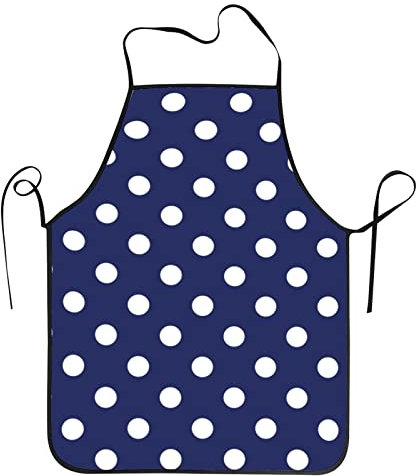 Unisex Malschürze Polka Dot Blau Latzschürze Weich Schürze Personalisiert Grillschürze Für Bäcker Backen