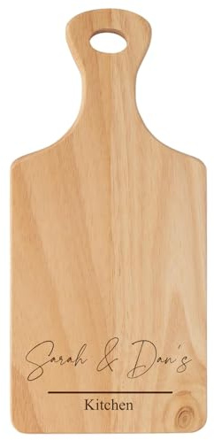 Wooden Kitchen Chopping Board with Personalised Engraving | Multipurpose Chopping and Cheese Board, Kitchen Gift, With Handle