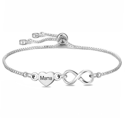 HEYEJET Unendlichkeit Liebe Armband für Frauen Mädchen Geburtstag Geschenke für Familienmitglied Freund Silber Tennisarmband für ihren Weihnachten Muttertag Valentinstag Schmuck