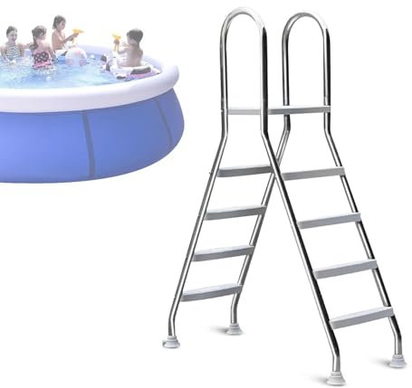 GZGHRZQS Échelle De Piscine Robuste en Acier Inoxydable - Escalier De Piscine Hors Sol à Deux Marches Et à Double Face AntidéRapante, pour Utilisation à L'IntéRieur Et à L'ExtéRieur