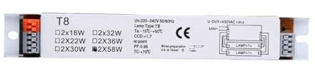 Reattore elettronico per lampade fluorescenti， Alimentatore elettronico for lampade fluorescenti T8 220-240 V CA 2x58 W a tensione larga(2x18w)