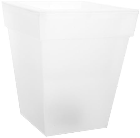 Gatuida Jardinera Grande Para Exterior Luminosa Solar, Maceta De Plástico Blanca Cuadrada, Lámpara Decorativa Para Jardín, Atmósfera Exterior, Paquete Individual