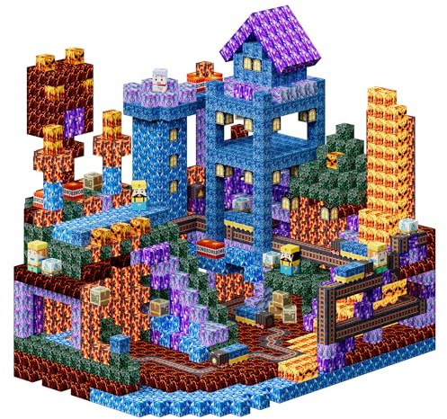 Coolzon Blocchi di Costruzioni Magnetiche per Bambini 100 Pezzi,Blocchi Magnetic Building Blocks Giocattoli Montessori,Giocattolo da Costruzione a Cubo, 3+ Anni Regalo Pasquale per Ragazzi e Ragazze