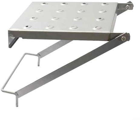 EXTRWORY 30X26.5cm Scaletta Piattaforma di Lavoro Step Stand Multiuso Ferro Portatile Robusto Argento Stabile Antiscivolo Indoor Outdoor Domestico