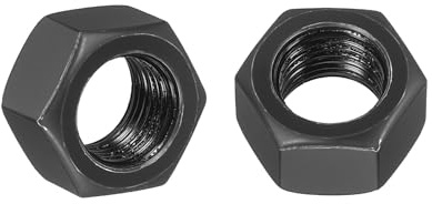 Kozelo 10pcs Hex Nuts - [1/2-20] Carbon Steel Grade 8 Hardware Nuts for Mechanical Repair & Assembly, Standard Inch Fine Thread Nut, Black, ASME/ANSI B 18.2.2
