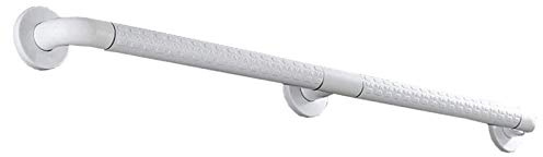 White Stainless Steel il Set for Stairs - Indoor/Outdoor Grab Bar for Elderly Disabled Children - Wall-Mounted 30cm (1ft) Bathroom Safety Railing