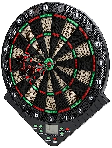 Alomejor Elektronische Dart -Board -Set Set Special Beauty Soft Tip Design Dartboard Dart für Genauigkeit, Gelb, Geeignet für Erwachsene, 50 X 42 cm