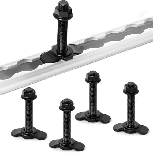 Schraubfitting Airlineschiene 4 Stück, M8x60 Airline Fitting Airlineschiene Zubehör, Airlineschiene Fitting Endbeschlag für Zurrschienen, Schwarz