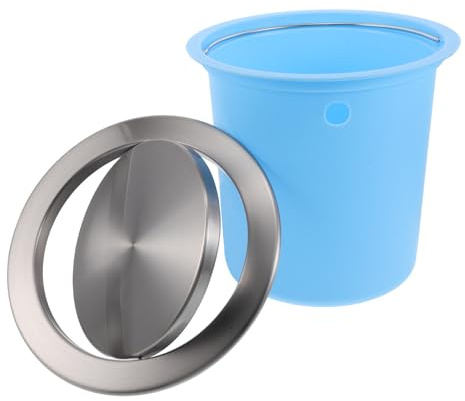 Housoutil Cubo de Basura Empotrado Tapa Abatible de Acero Inoxidable y Plástico Capacidad Grande Diseño Silencioso para Cocina y Baño Papelera Integrada para Encimera Uso Cómodo y