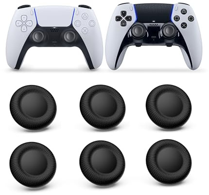 NEWDERY Joystick Replacement Grip Caps for PS4/PS5 Controller, for PS5/PS4 Thumb Grips Caps, Anti-Stickiness, Anti-Slip, Anti-Scratch, Anti-Fingerprint, for PS4/PS5 Joystick Caps-Black(6pcs)