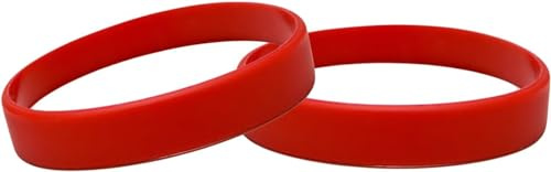 10 Pack Of Adult Silicone Wristbands (Dark Red)