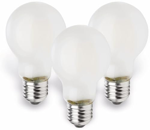 Müller-Licht Retro-LED Birnenform ersetzt 40 W, Glas, E27, 4 W, Silber, 6 x 6 x 10.6 cm, 3 Einheiten, 400289_Set