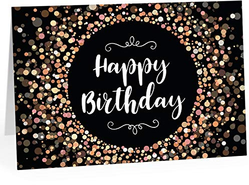 XXL Geburtstagskarte (A4) | Happy Birthday Look edel | mit Umschlag | Glückwunsch zum Geburtstag | edle und hochwertige Klappkarte | Grußkarte | Maxikarte extra groß