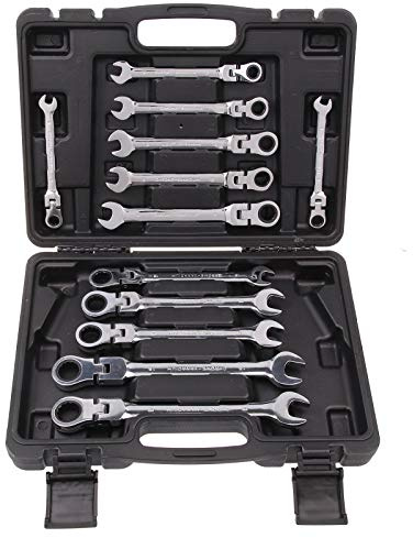 Lot de 12 clés mixtes flexibles à cliquet 8-19 mm