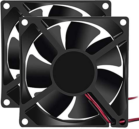 2Pcs Lüfter 80mmx80mmx25mm DC 24V 8025 Brushless Fan zum Kühlen von PC Computergehäuse CPU Kühler Radiatoren 2pin (2er Pack)