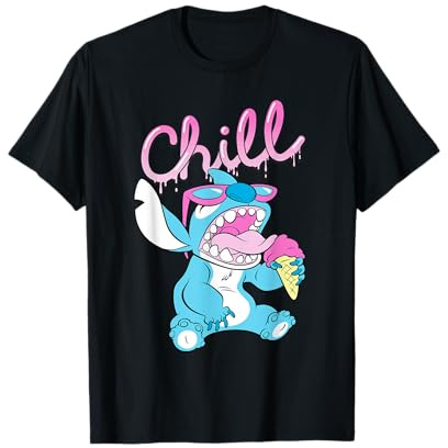 Disney Lilo and Stitch Neon Ice Cream Chill Drip Camiseta