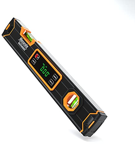 Mecurate Digital Level 15.7'' with LCD Display, 360° Angle Magnetic Digital Torpedo Level, Vertical & Horizontal Spirit Bubble Protractor for Construction Carpenter Craftsman Home Professional
