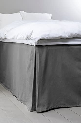 Jotex Colour Betthusse - 100% hochwertige Bio-Baumwolle Bettrock, Höhe 60 cm - Dunkelgrau, 90 x 200 cm