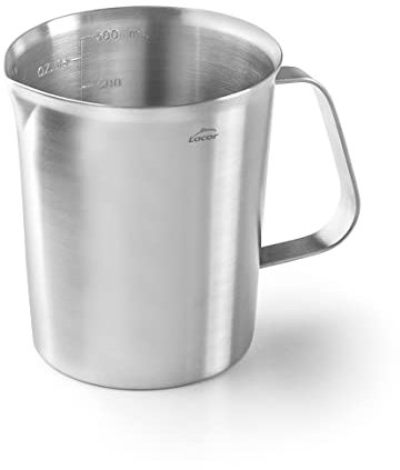 Lacor - 62745 - Messbecher, Flüssigkeitsmessgerät, Edelstahl, BPA-frei, 9 cm, 0,5 l