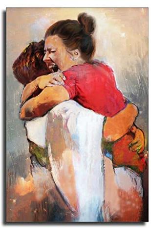HHGaoArt Poster zum 1. Tag im Himmel, Jesus auf Leinwand, Wandkunst, Gemälde Christus, Bild für Wohnzimmer, Heimdekoration, nicht gerahmt (40,6 x 61 cm)