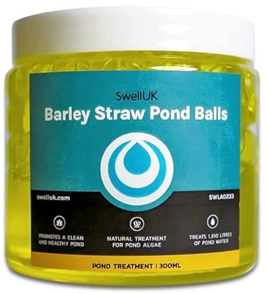 Swell Barley Straw Pond Balls 300ml tub. Barley Straw for Ponds to act as Pond Cleaner and Algae Treatment