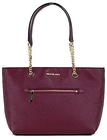 Michael Kors Jet Set Mittelgroße Fronttasche Kette Top Reißverschluss Tote Maulbeerleder, mulberry, Medium