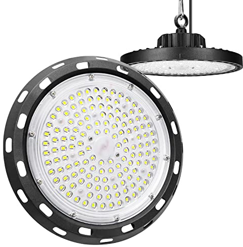 RIGIDON 100W UFO Led High Bay Light, 10000LM Werkstatt Led Strahler Industrielampe, Hallen Beleuchtung Led Hallenstrahler Für Garage Werkstätten Industrie Fabrikhallen, Led Deckenleuchte 6000K Weiß
