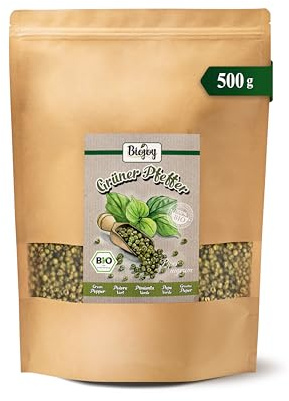 Biojoy Poivre vert en grain BIO (500 g), Graines de Poivre vert pour moulin