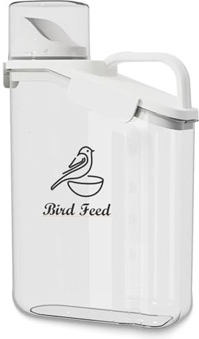 Ctomche Pet Food Storage Container,Bird Food Storage Container with Measuring Cup and Pour Spout
