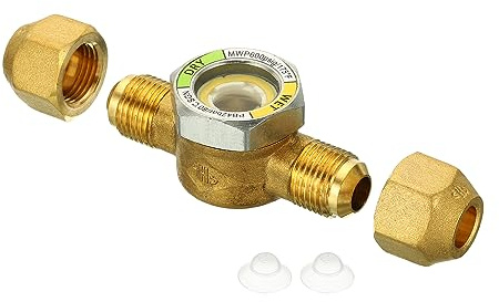 PATIKIL Mirilla Vidrio, 3/8 x 3/8 Sudor Universal Líquido Humedad Indicador Rosca para Aire Acondicionamiento HVAC Refrigeración