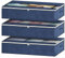 GoMaihe 3 Piezas, Almacenaje Bajo Cama, Plegable Bolsas para Guardar Ropa Con Mango Reforzado, Caja Organizador Armario para Edredón, Manta Zapatero Azul