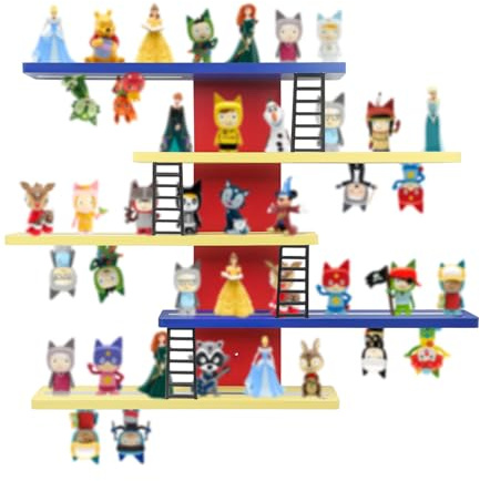 Taladad for Tonie Shelf,Tonies Storage for Creative Tonies Magnetic Wall Shelf for Tonie Figures,12-20 Characters,Wooden Hanging Shelf for Kids
