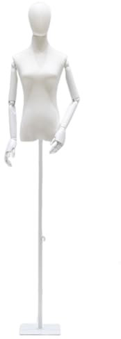 Schneiderpuppe Verstellbar mit Hochwertigem Schwarz-weißem Baumwollmaterial, Handwerklich Simulierter Echtholzarm, Schaufensterpuppe Weiblich Anwendbar auf Kleiderständer, Boutique, Bekleidungsgeschäf
