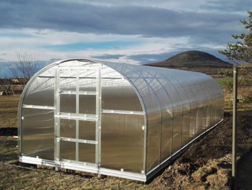 Gewächshaus KLASIKA 30 (3x10m) mit Fundamenten und 6mm Polycarbonatbeschichtung + 5 Luken mit automatischen Öffnern + zusätzlicher Tür