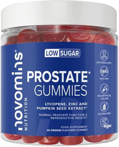 Novomins Prostafit - Prostate Gummies - High Strength Nettle Leaf Supplement for Men - Prostate Support & Urinary Health - with Pumpkin Seed & Zinc - Vegan Men's Health Supplement - 60 Gummies