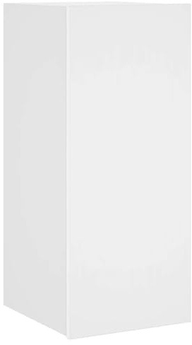 vidaXL Mobile TV a Parete con Luci LED Bianco 30,5x35x70 cm