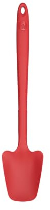 Kochblume Restelöffel M | Flexibles Silikon & Edelstahl | 25cm | BPA-frei, Hitzebeständig bis 260°C, Spülmaschinenfest | Ideal für Nutella, Marmelade, Babygerecht | Farbe: Rot