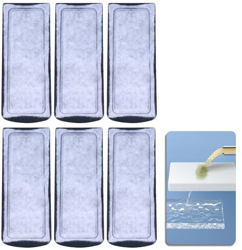 Kelepu Aquarium Filter Baumwolle Ersatz, 6 Stück, Kohlenstoff Patrone