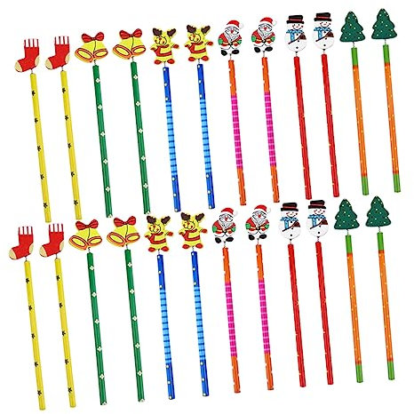 Abaodam Weihnachtsbleistifte Für Jungen Und Mädchen 30 Stück Tragbare Holzbleistifte Für Schüler Belohnungen Für Das Klassenzimmer Zufälliger Stil Sicheres Material